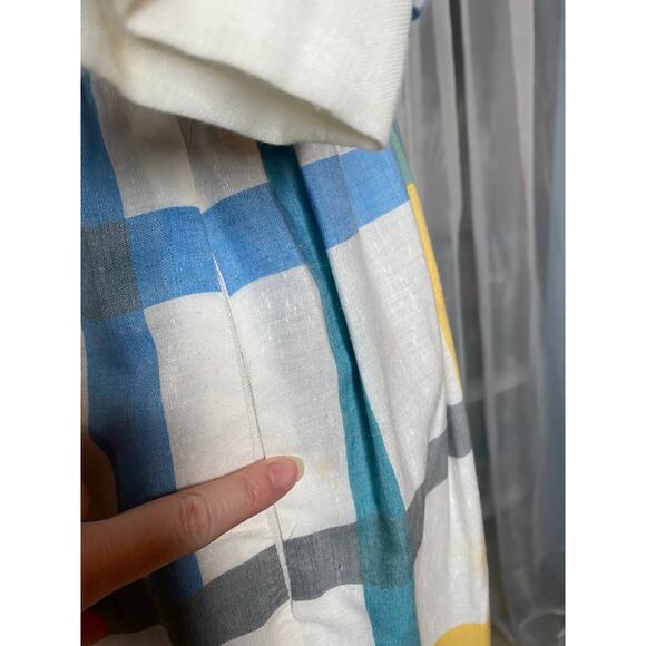 Dress Windowpane plaid shirt dress red blue yellow - Picture 7 of 16